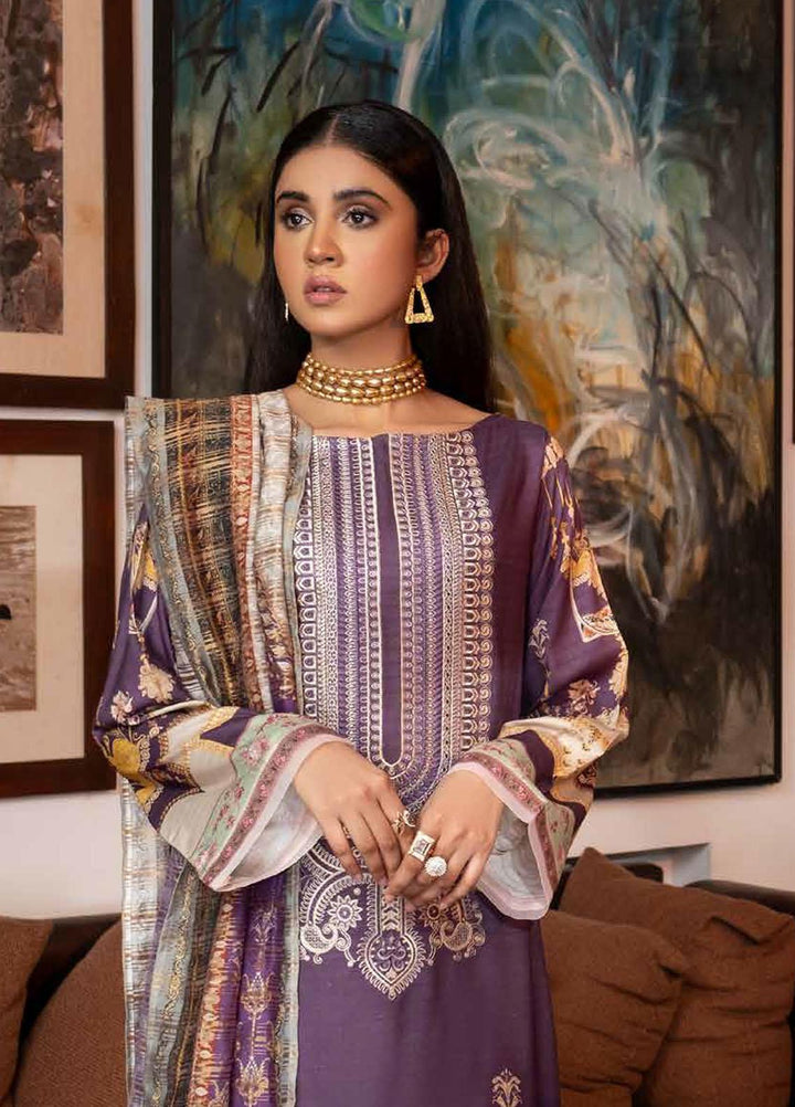 Rang Rasiya Embroidered Dobby Linen Suits Unstitched 3 Piece RR21FW D-642 SHEIN - Winter Collection