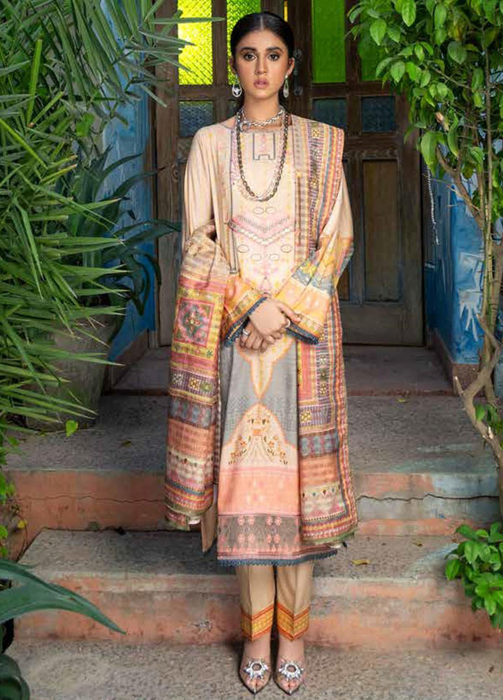 Rang Rasiya Embroidered Dobby Linen Suits Unstitched 3 Piece RR21FW D-643 SAGE - Winter Collection