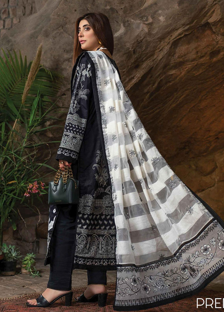 Rang Rasiya Embroidered Lawn Suits Unstitched 3 Piece RR21PE D-07 MAJESTIC NOIR - Festive Collection