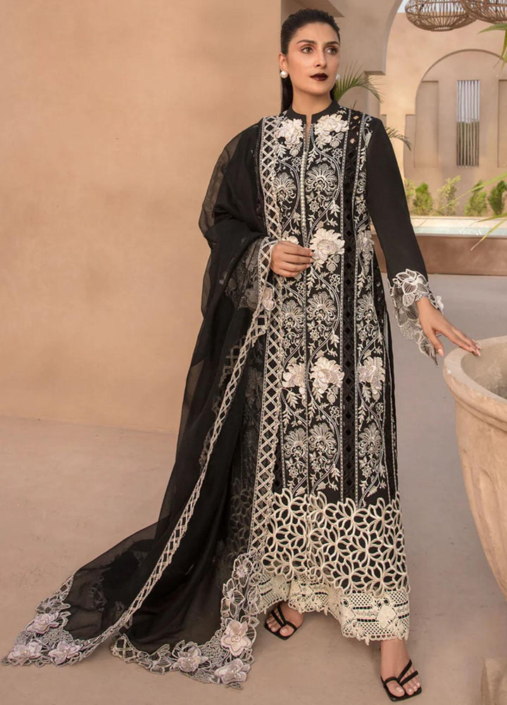 Rang Rasiya Embroidered Lawn Suits Unstitched 3 Piece RR23PE Ebony - Eid Collection
