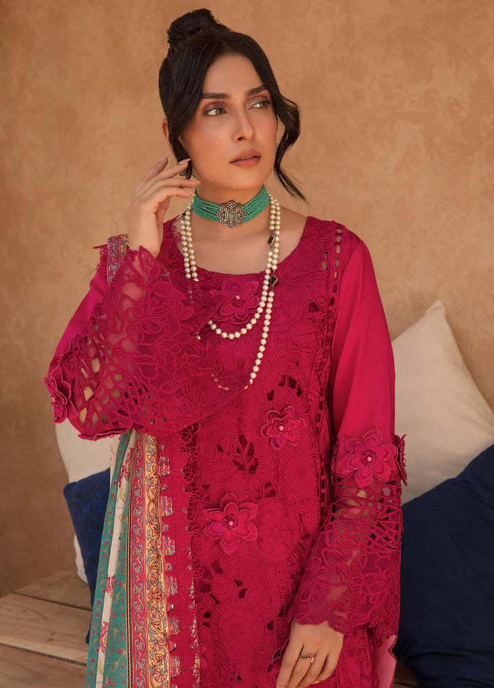 Rang Rasiya Embroidered Lawn Suits Unstitched 3 Piece RR23PE Rubellite - Eid Collection