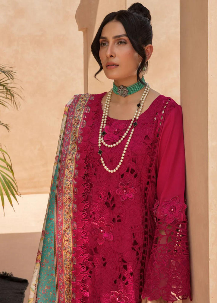 Rang Rasiya Embroidered Lawn Suits Unstitched 3 Piece RR23PE Rubellite - Eid Collection