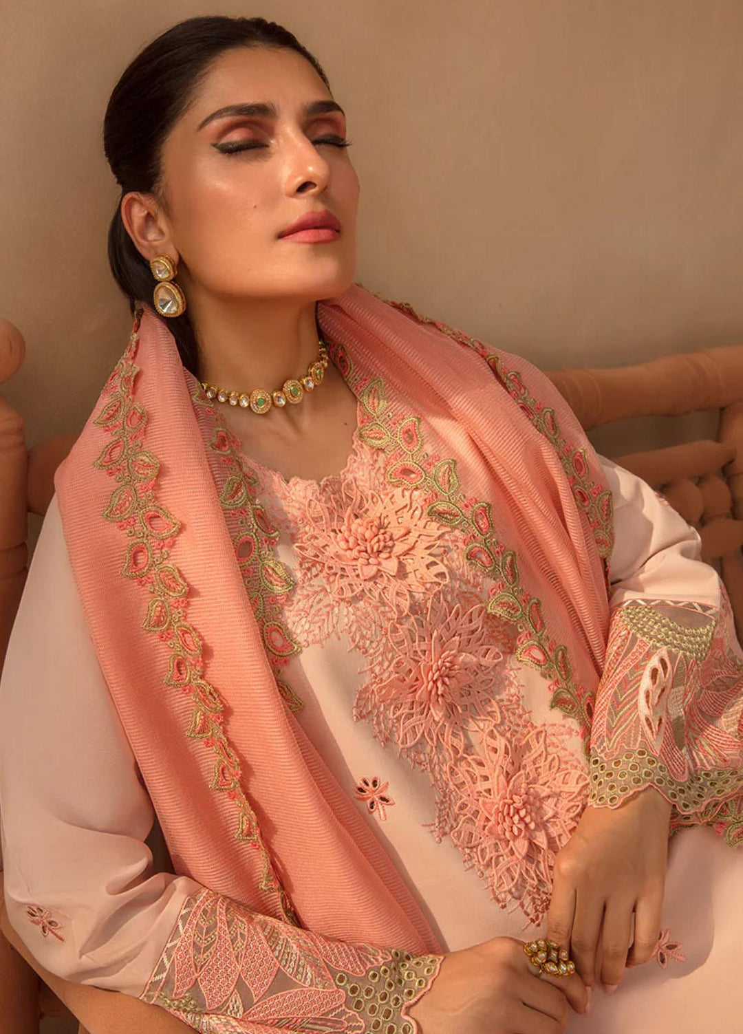 Rang Rasiya Embroidered Lawn Suits Unstitched 3 Piece RR23PE Marganite - Eid Collection