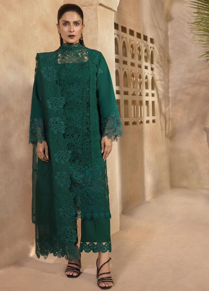 Rang Rasiya Embroidered Lawn Suits Unstitched 3 Piece RR23PE Emerald - Eid Collection