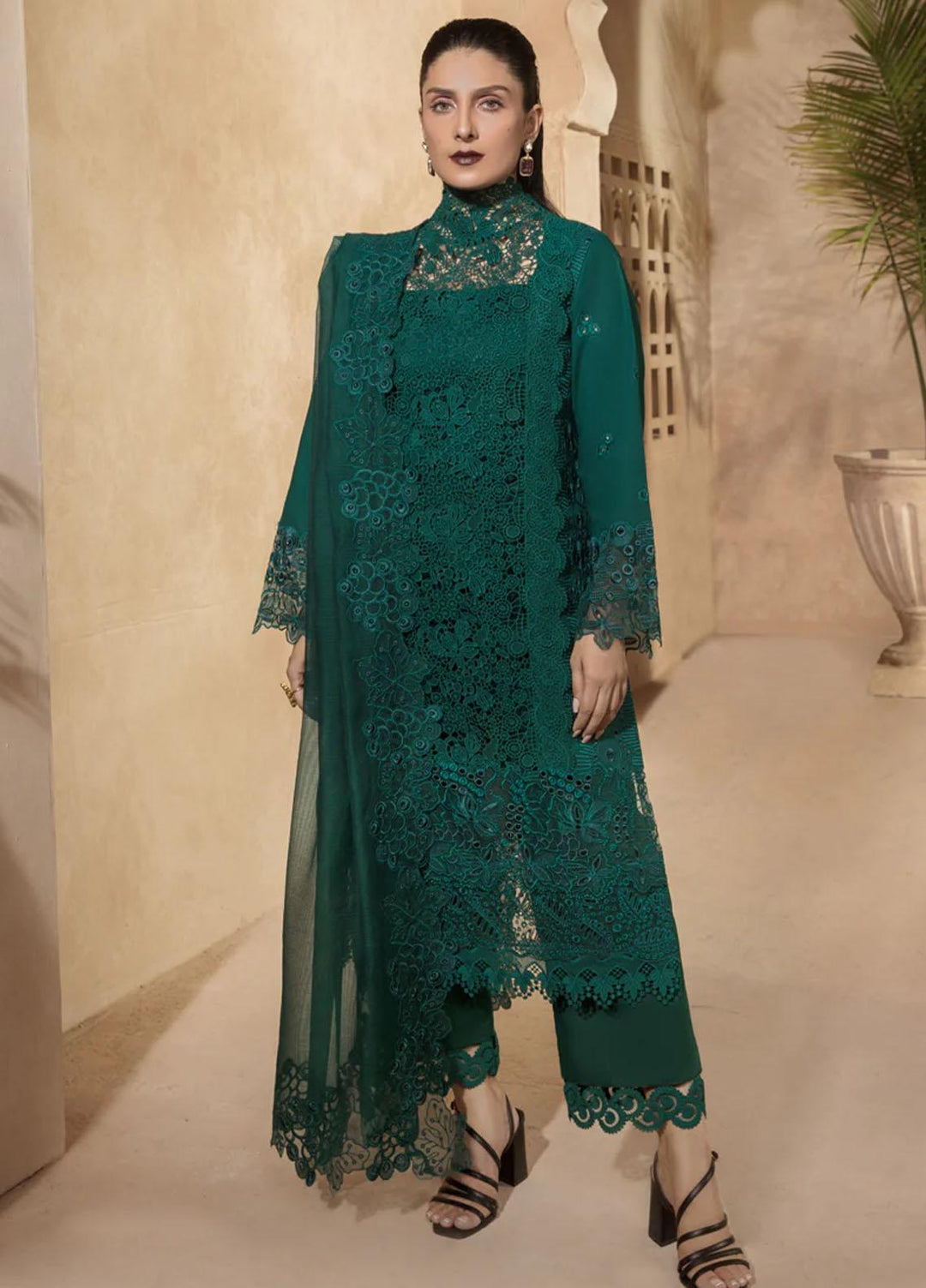 Rang Rasiya Embroidered Lawn Suits Unstitched 3 Piece RR23PE Emerald - Eid Collection