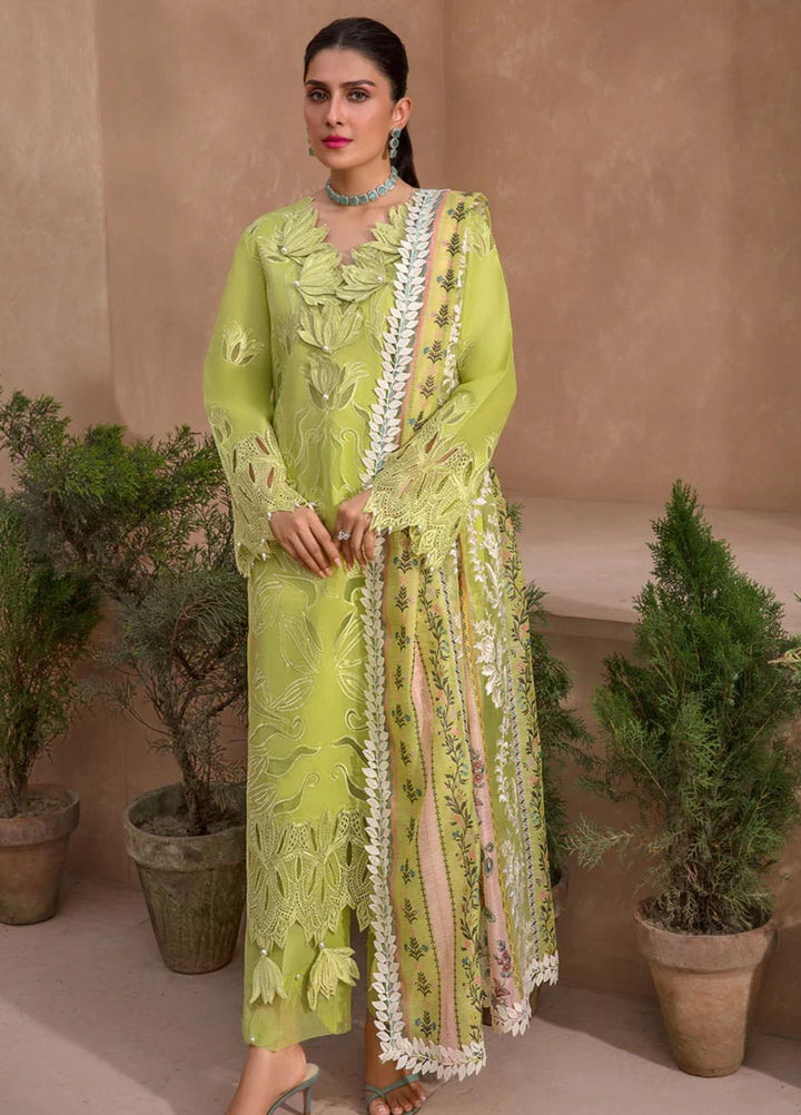 Rang Rasiya Embroidered Lawn Suits Unstitched 3 Piece RR23PE Lime - Eid Collection