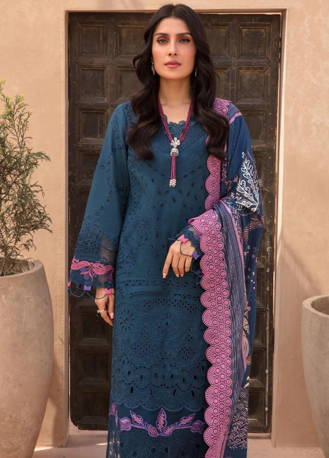 Rang Rasiya Embroidered Lawn Suits Unstitched 3 Piece RR23PE Ocean - Eid Collection