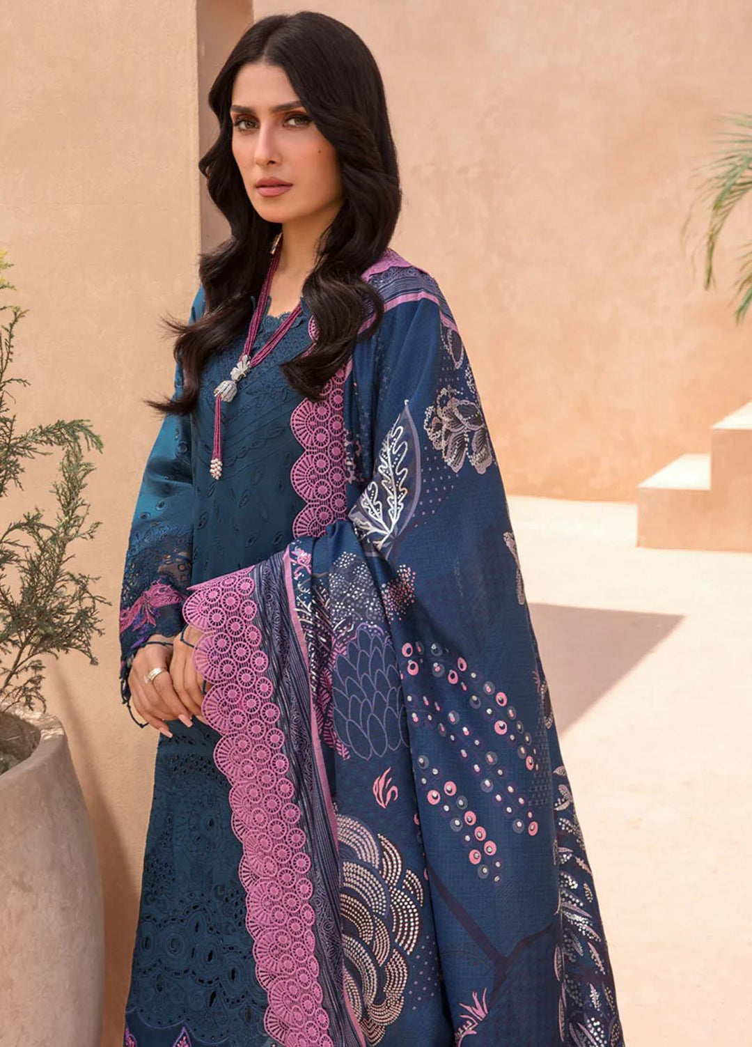 Rang Rasiya Embroidered Lawn Suits Unstitched 3 Piece RR23PE Ocean - Eid Collection