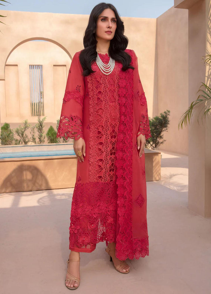 Rang Rasiya Embroidered Lawn Suits Unstitched 3 Piece RR23PE Carnelian - Eid Collection
