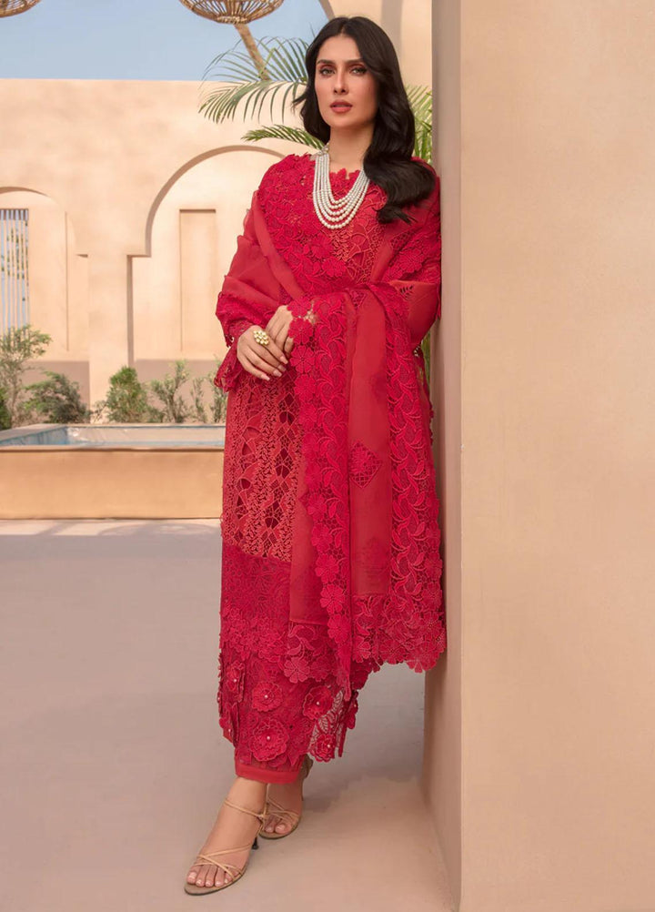 Rang Rasiya Embroidered Lawn Suits Unstitched 3 Piece RR23PE Carnelian - Eid Collection