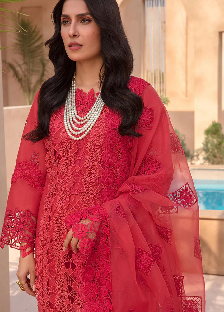 Rang Rasiya Embroidered Lawn Suits Unstitched 3 Piece RR23PE Carnelian - Eid Collection