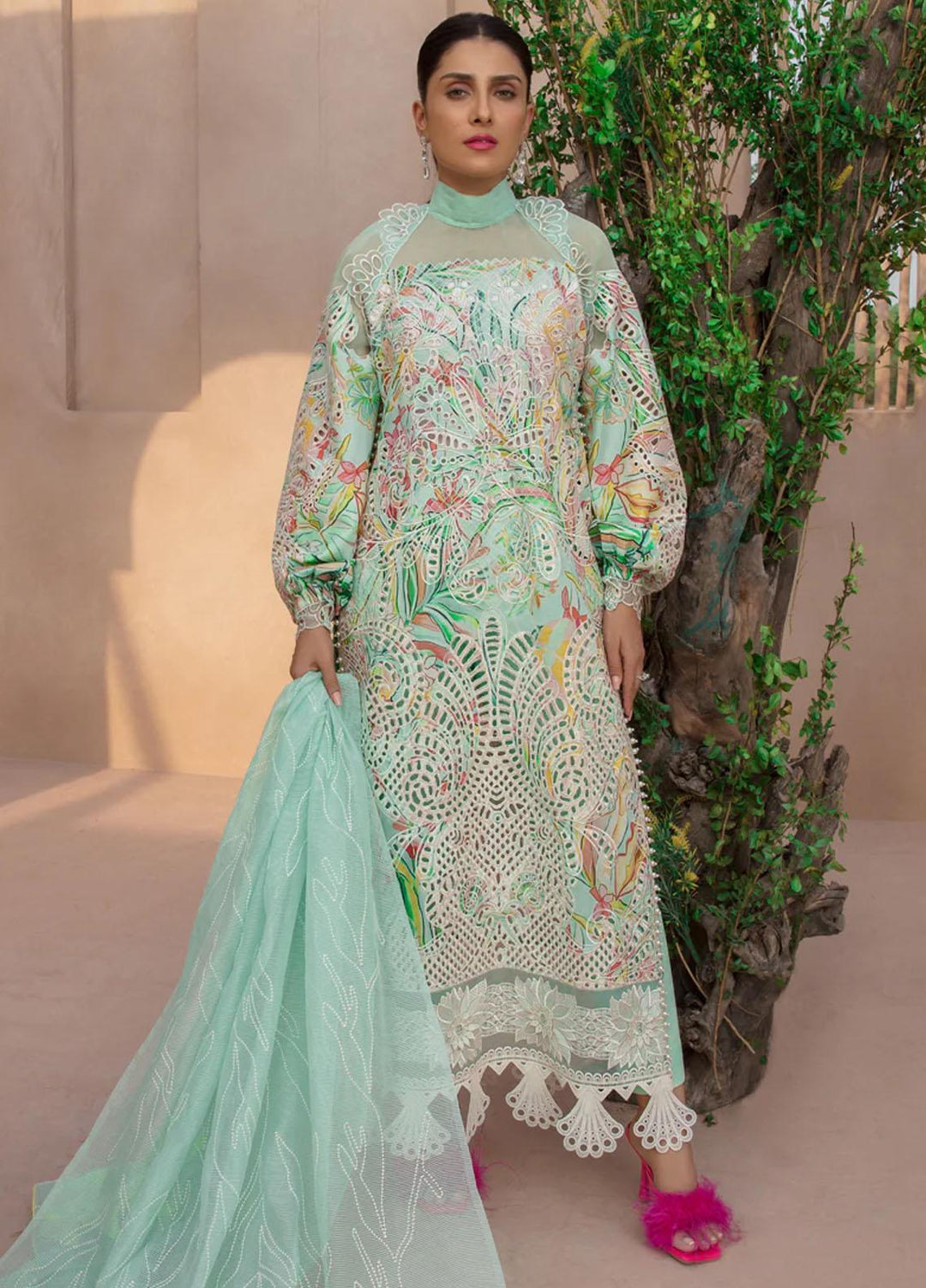 Rang Rasiya Embroidered Lawn Suits Unstitched 3 Piece RR23PE Moonstone - Eid Collection