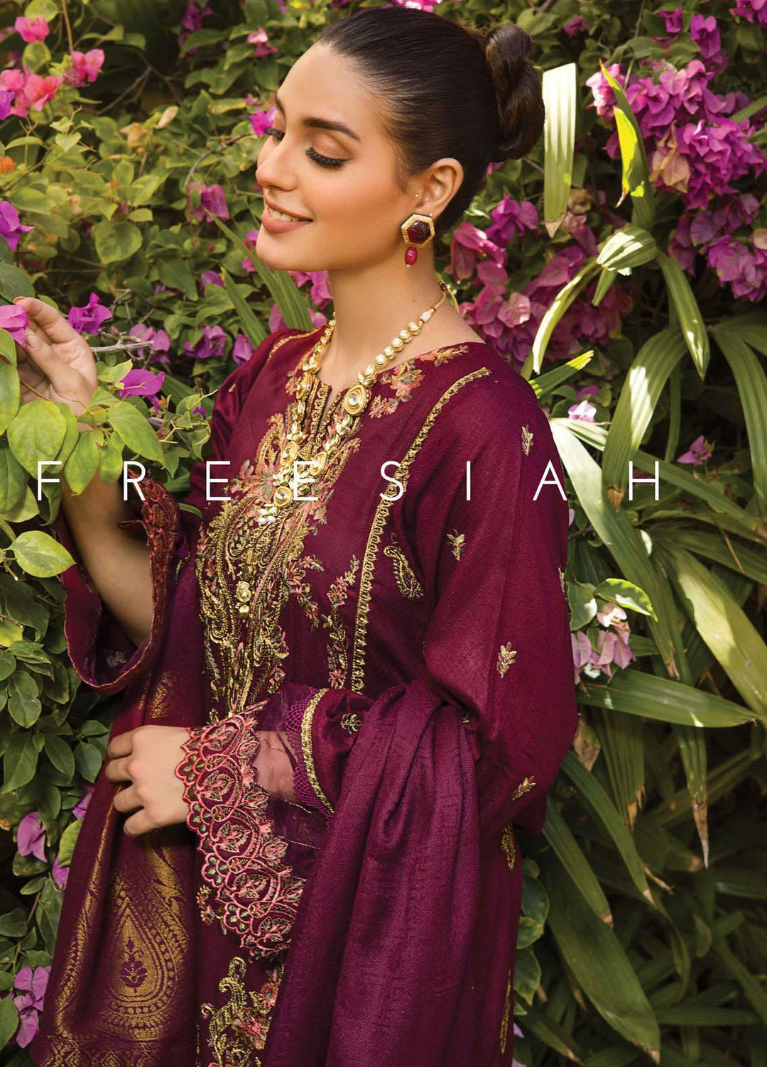 Rang Rasiya Embroidered Dobby Linen Suits Unstitched 3 Piece RR21PW D-06 FREESIAH - Winter Collection
