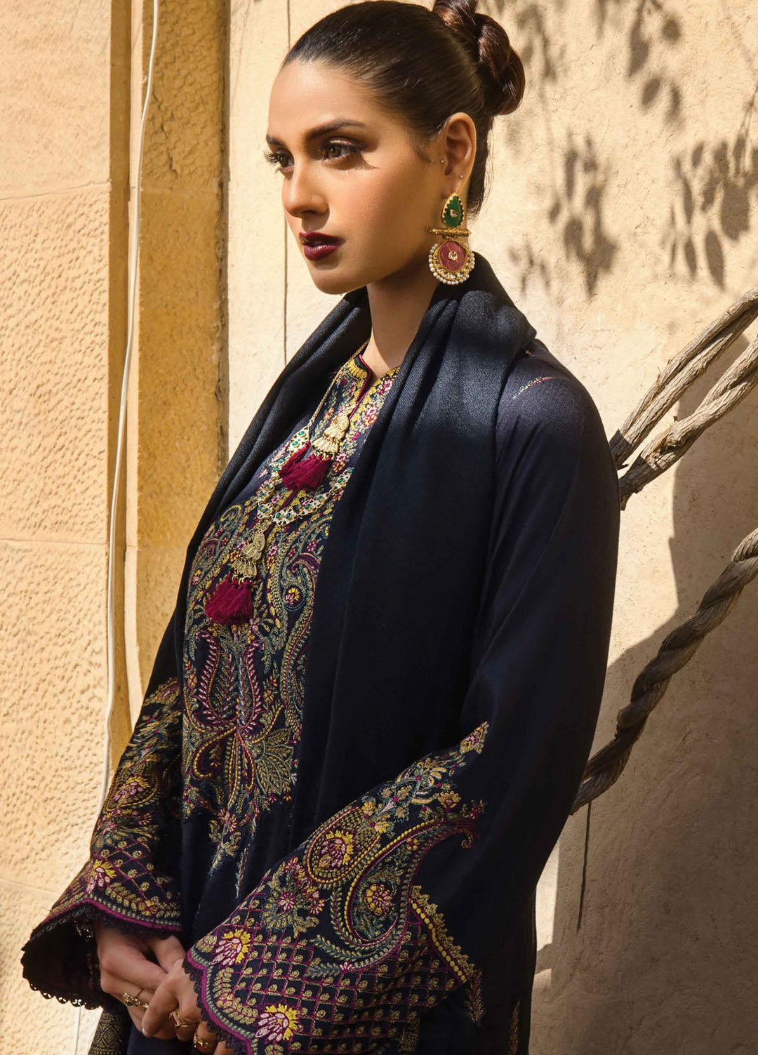 Rang Rasiya Embroidered Dobby Linen Suits Unstitched 3 Piece RR21PW D-07 SHEPHLON - Winter Collection