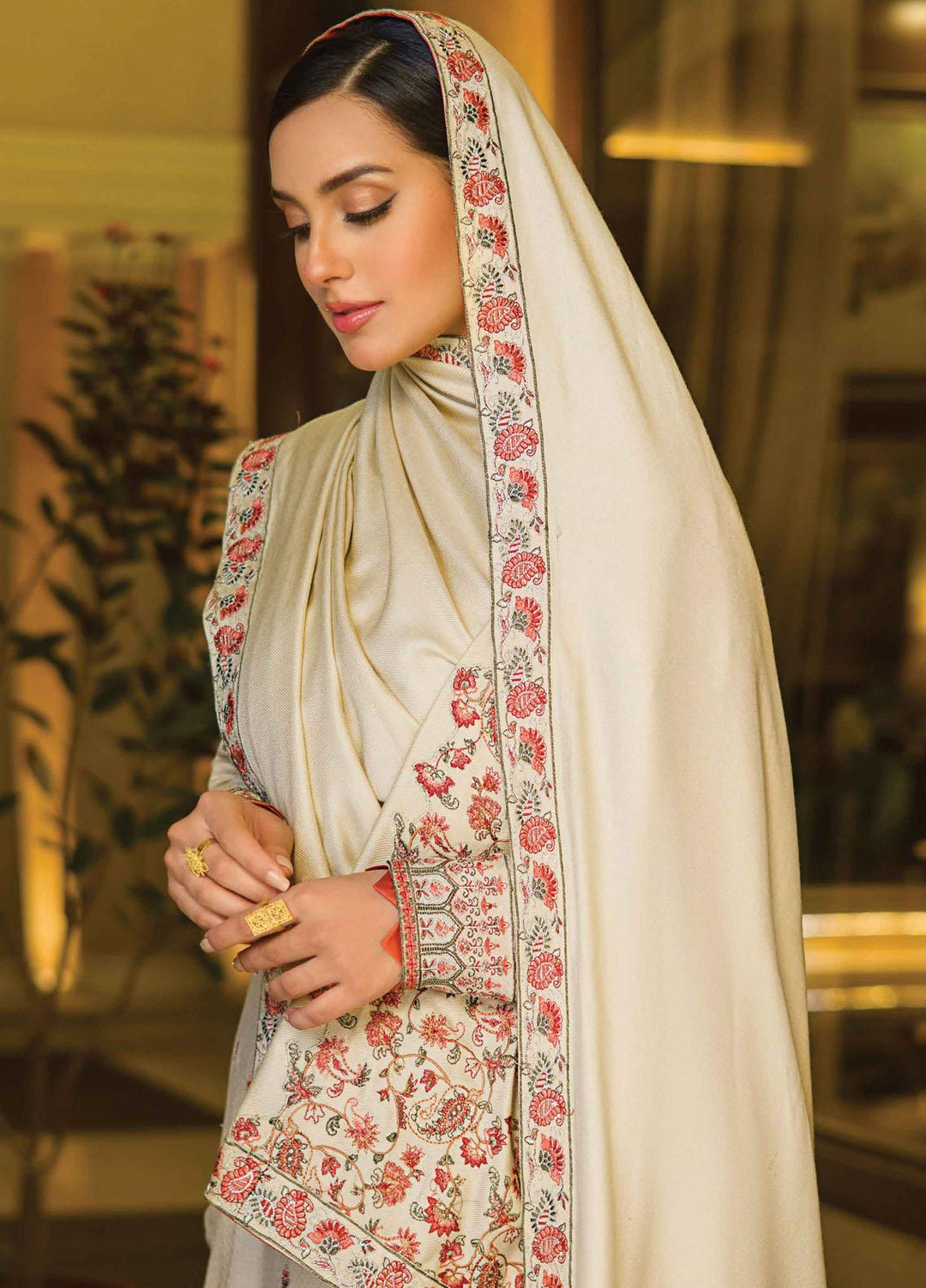 Rang Rasiya Embroidered Dobby Linen Suits Unstitched 3 Piece RR21PW D-08 MAESTRO - Winter Collection