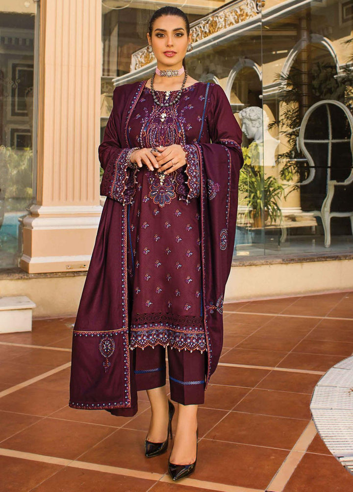 Rang Rasiya Embroidered Dobby Linen Suits Unstitched 3 Piece RR21PW D-10 AREZOU - Winter Collection