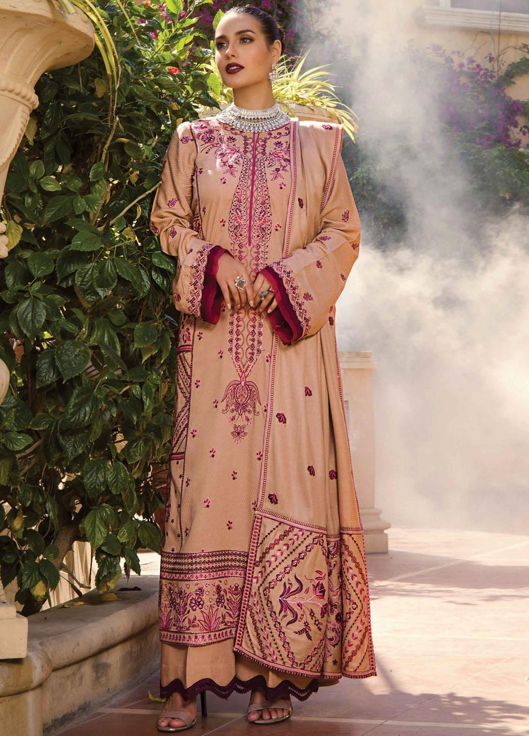 Rang Rasiya Embroidered Dobby Linen Suits Unstitched 3 Piece RR21PW D-13 MEHSAN - Winter Collection