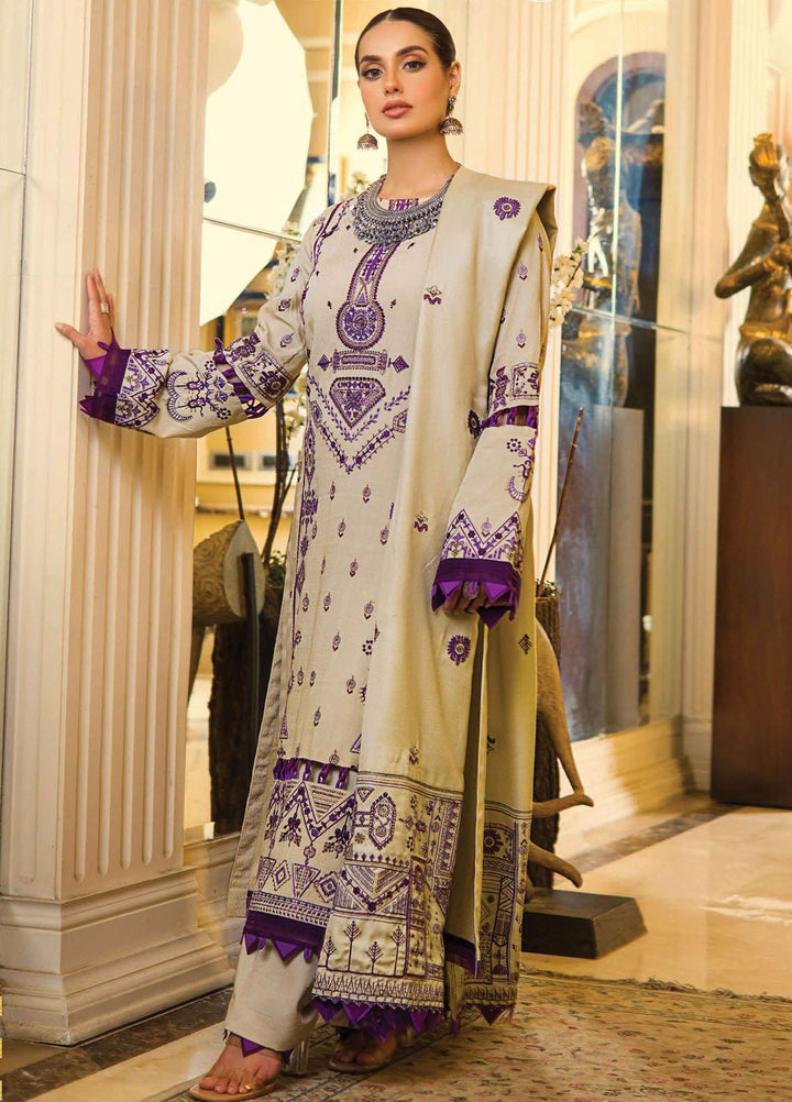 Rang Rasiya Embroidered Dobby Linen Suits Unstitched 3 Piece RR21PW D-15 OPAS - Winter Collection