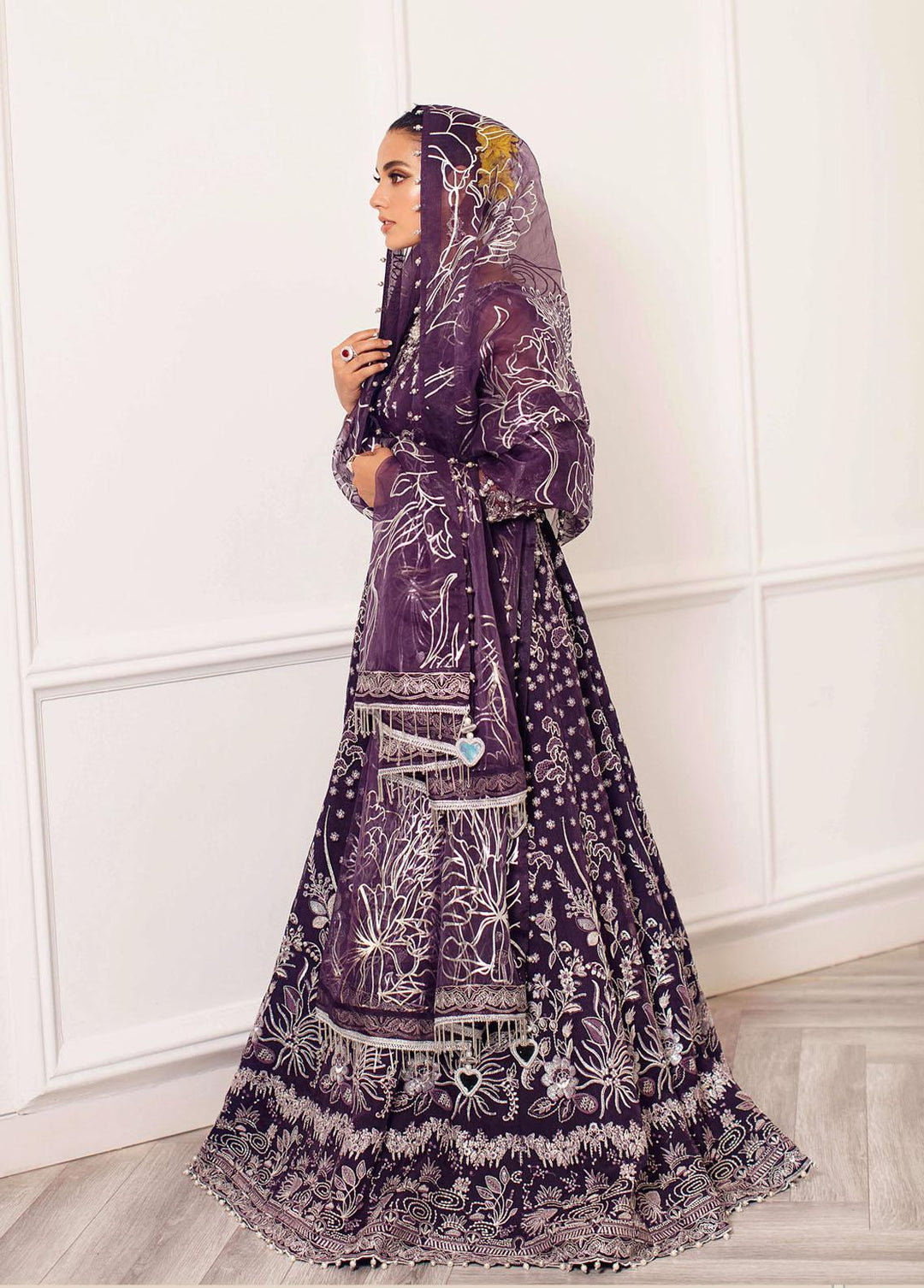 Ritzier By Rang Rasiya Embroidered Organza Suits Unstitched 3 Piece RRRZ22D1 Umber - Wedding Collection