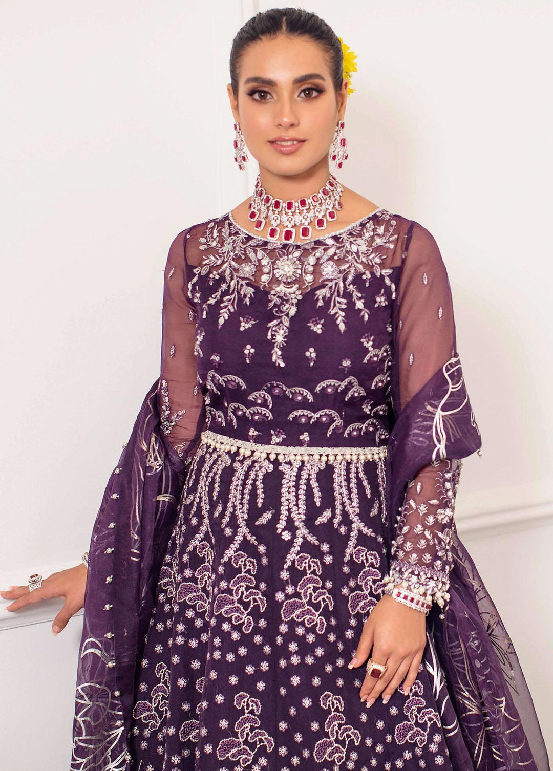 Ritzier By Rang Rasiya Embroidered Organza Suits Unstitched 3 Piece RRRZ22D1 Umber - Wedding Collection