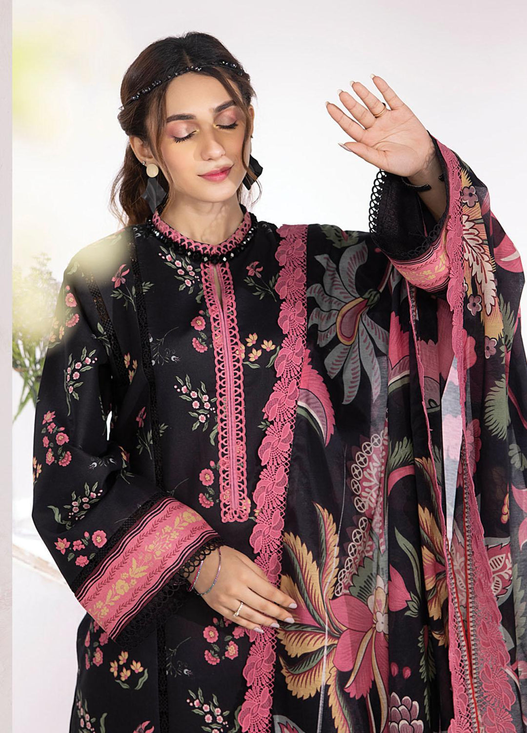 Rang Rasiya Printed Lawn Suits Unstitched 3 Piece RR23SB D-02 Midnight - Summer Collection