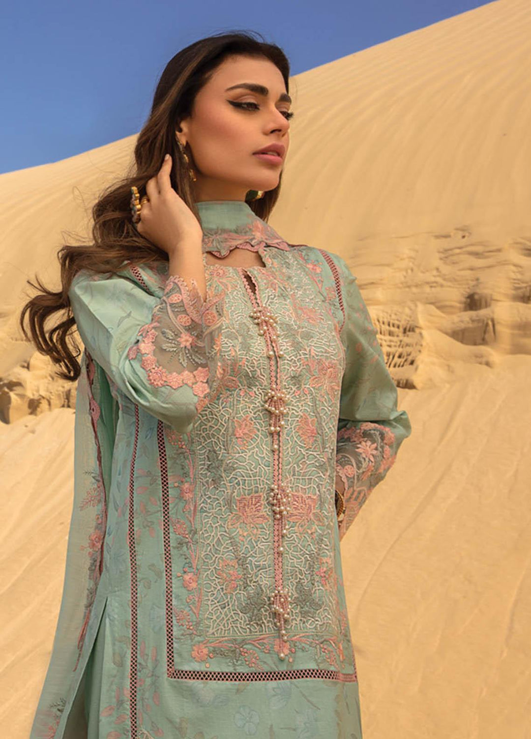 Rang Rasiya Embroidered Lawn Suits Unstitched 3 Piece RR23SP 01 Orchid - Premium Collection