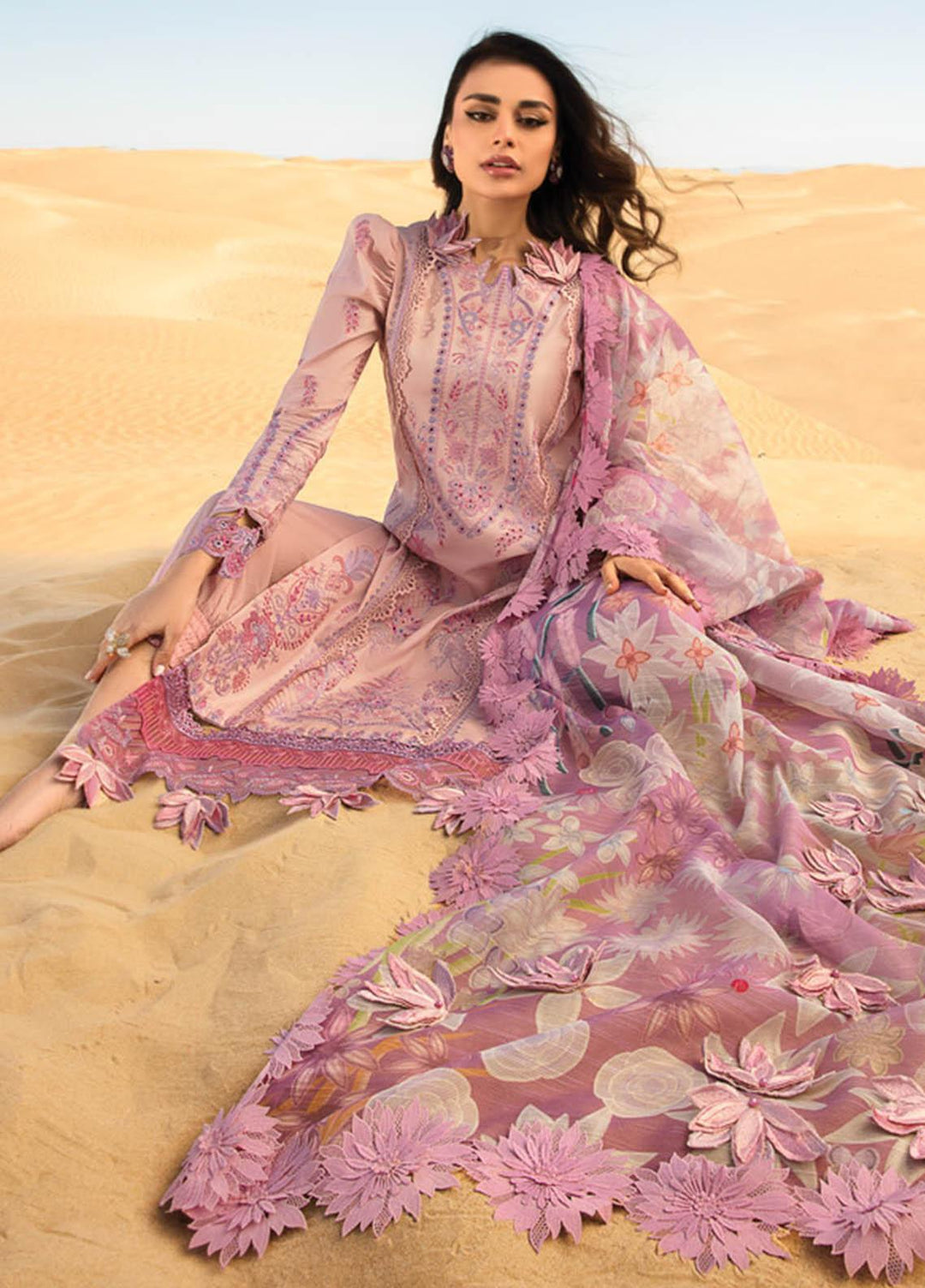 Rang Rasiya Embroidered Lawn Suits Unstitched 3 Piece RR23SP 02 Camila - Premium Collection