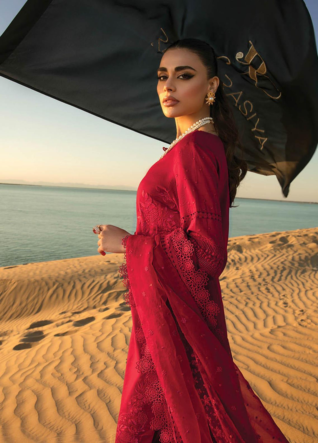 Rang Rasiya Embroidered Lawn Suits Unstitched 3 Piece RR23SP 09 Scarlet - Premium Collection