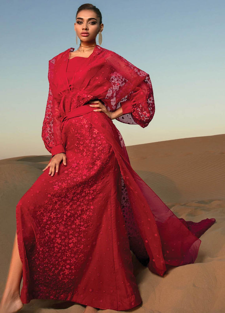 Rang Rasiya Embroidered Lawn Suits Unstitched 3 Piece RR23SP 09 Scarlet - Premium Collection