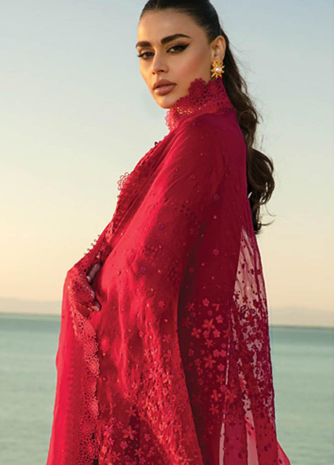 Rang Rasiya Embroidered Lawn Suits Unstitched 3 Piece RR23SP 09 Scarlet - Premium Collection