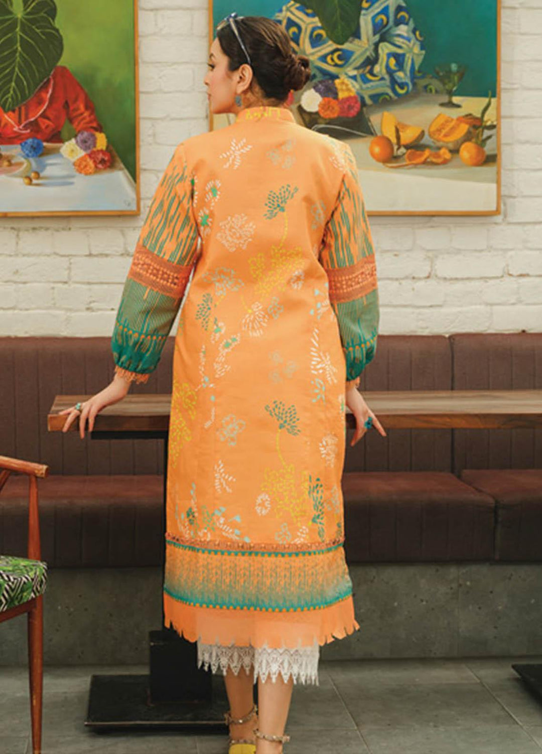 Rang Rasiya Printed Lawn  Unstitched Kurti RR23T 03 Rose Mary - Summer Collection