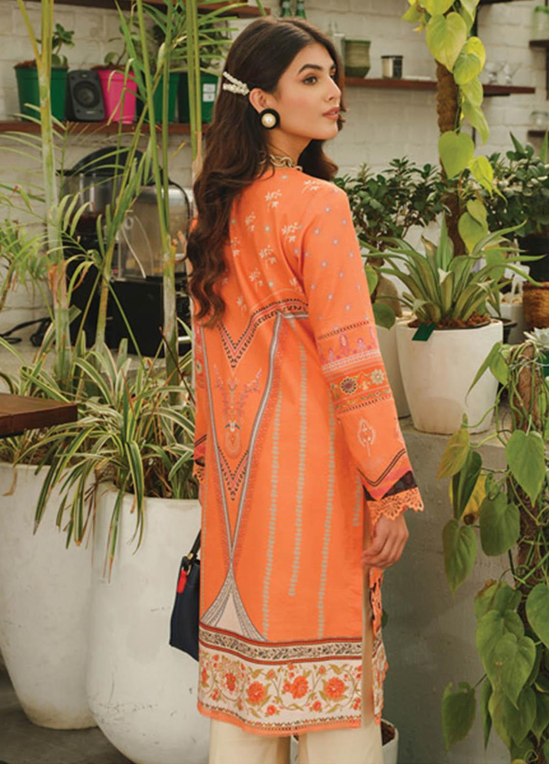 Rang Rasiya Printed Lawn  Unstitched Kurti RR23T 07 Cinamon - Summer Collection