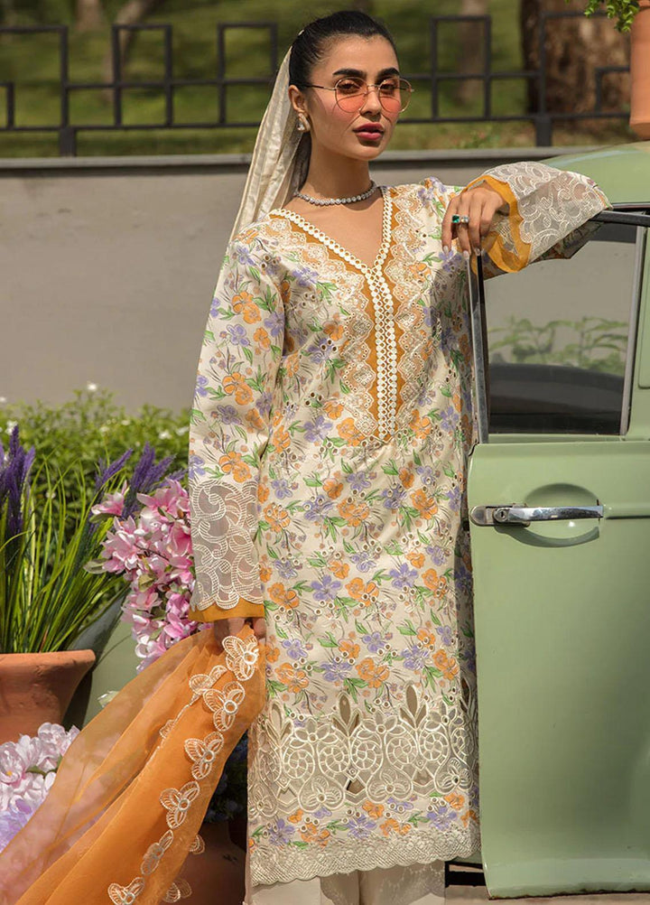 Rang Rasiya Embroidered Lawn Suits Unstitched 3 Piece RR23C Lara - Festive Collection