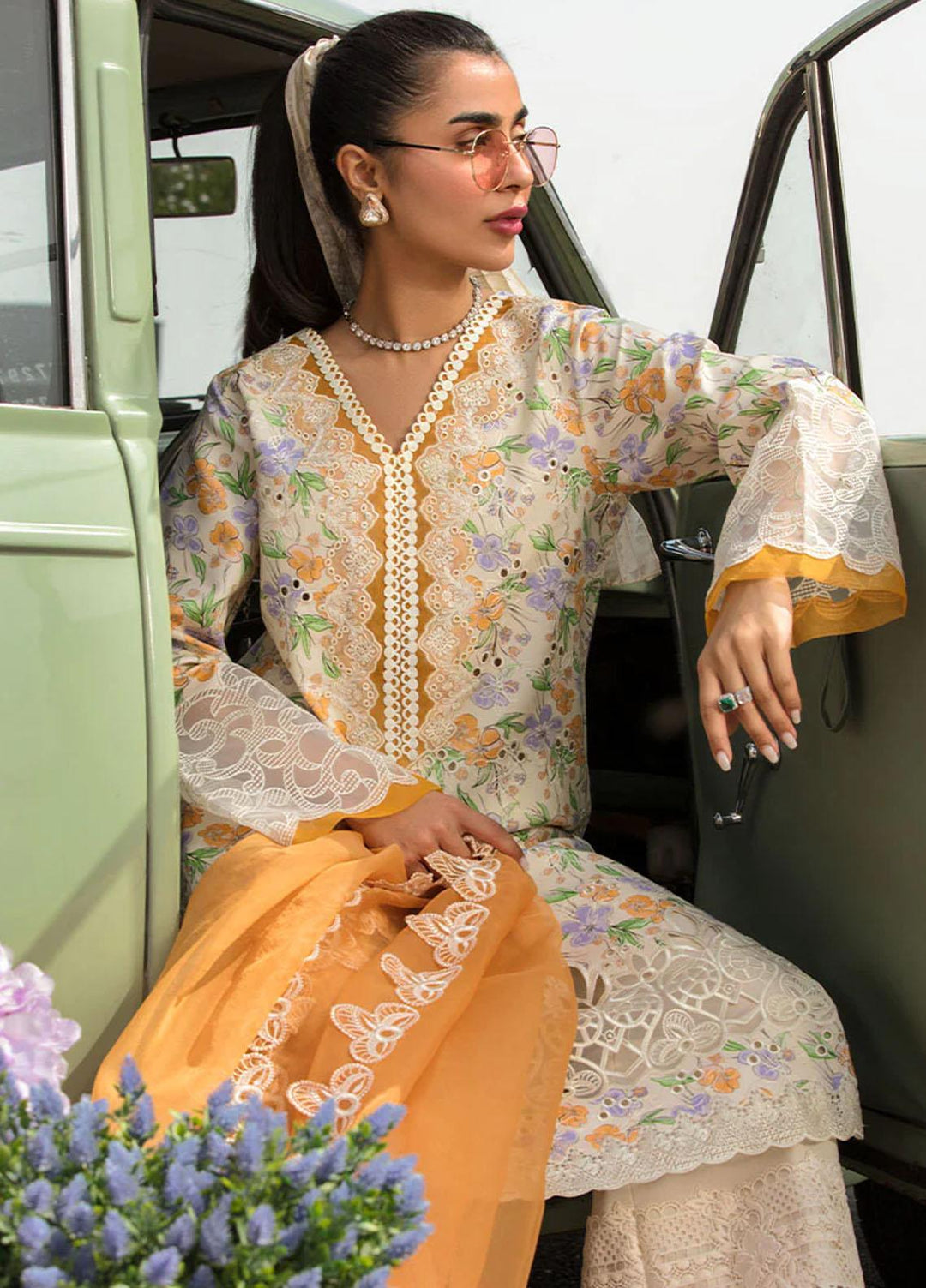 Rang Rasiya Embroidered Lawn Suits Unstitched 3 Piece RR23C Lara - Festive Collection