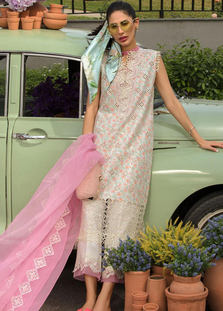 Rang Rasiya Embroidered Lawn Suits Unstitched 3 Piece RR23C Leah - Festive Collection