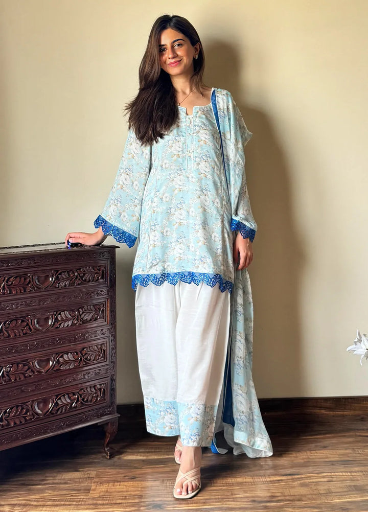 Rangeen Luxury Printed Raw Silk Suit Unstitched 3 Piece RG24F Hibiscus Glow - Formal Collection