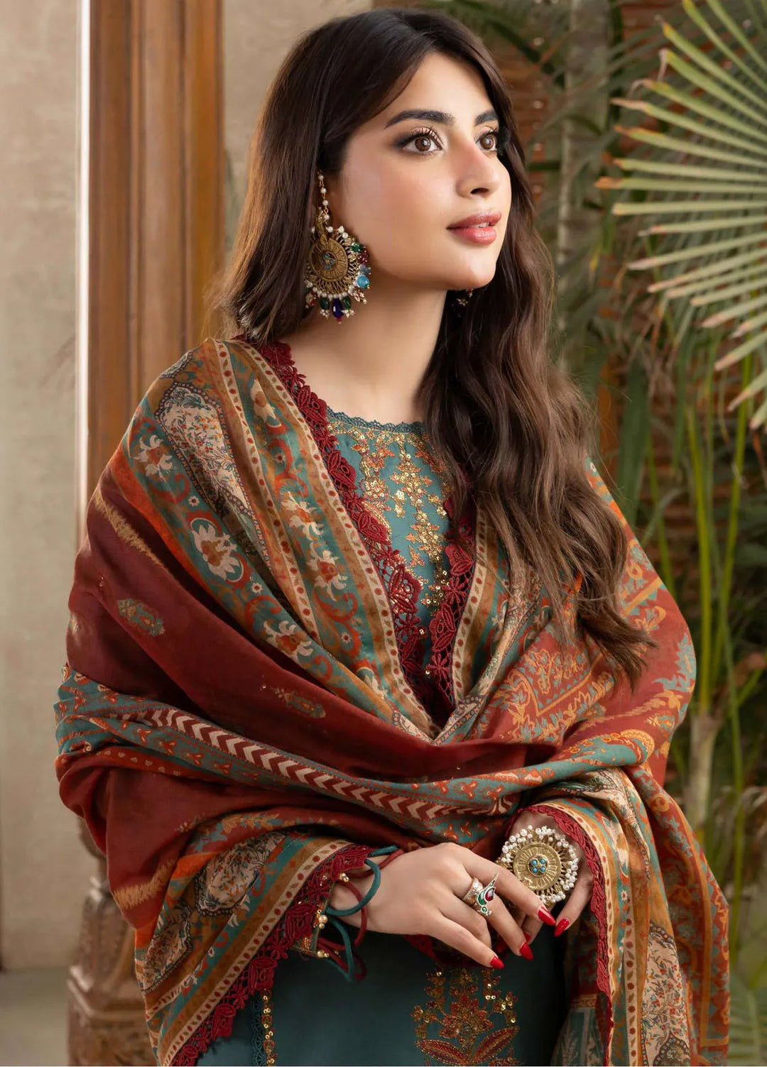 Rania By Asim Jofa Embroidered Cotton Unstitched Suit 3 Piece AJ23RN AJRW-32 - Winter Collection