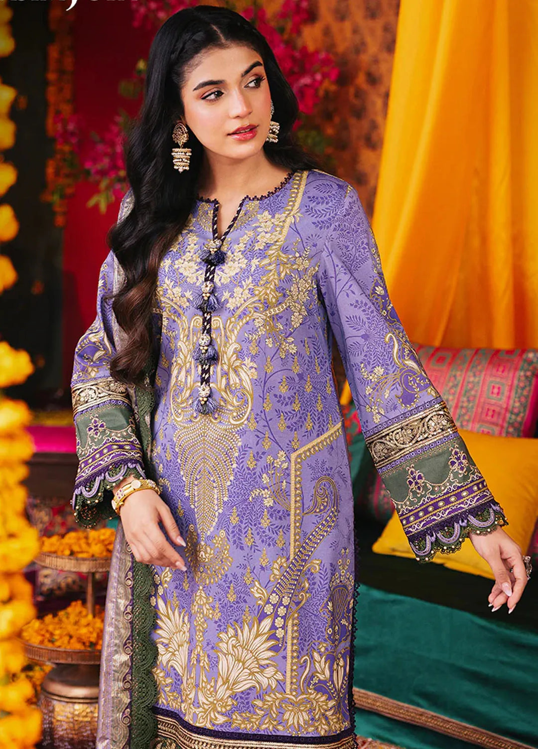 Rania By Asim Jofa Embroidered Lawn Suit Unstitched 3 Piece AJ24R AJRA-17 - Festive Collection