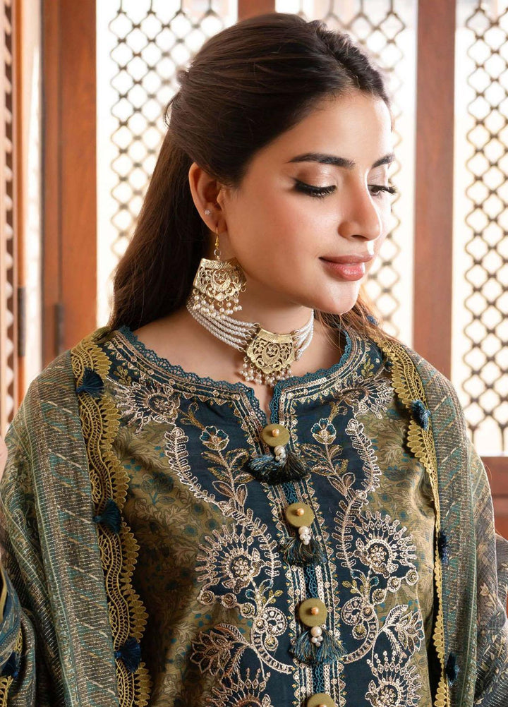 Rania By Asim Jofa Embroidered Slub Suits Unstitched 3 Piece AJ23RN AJRW-14 - Winter Collection