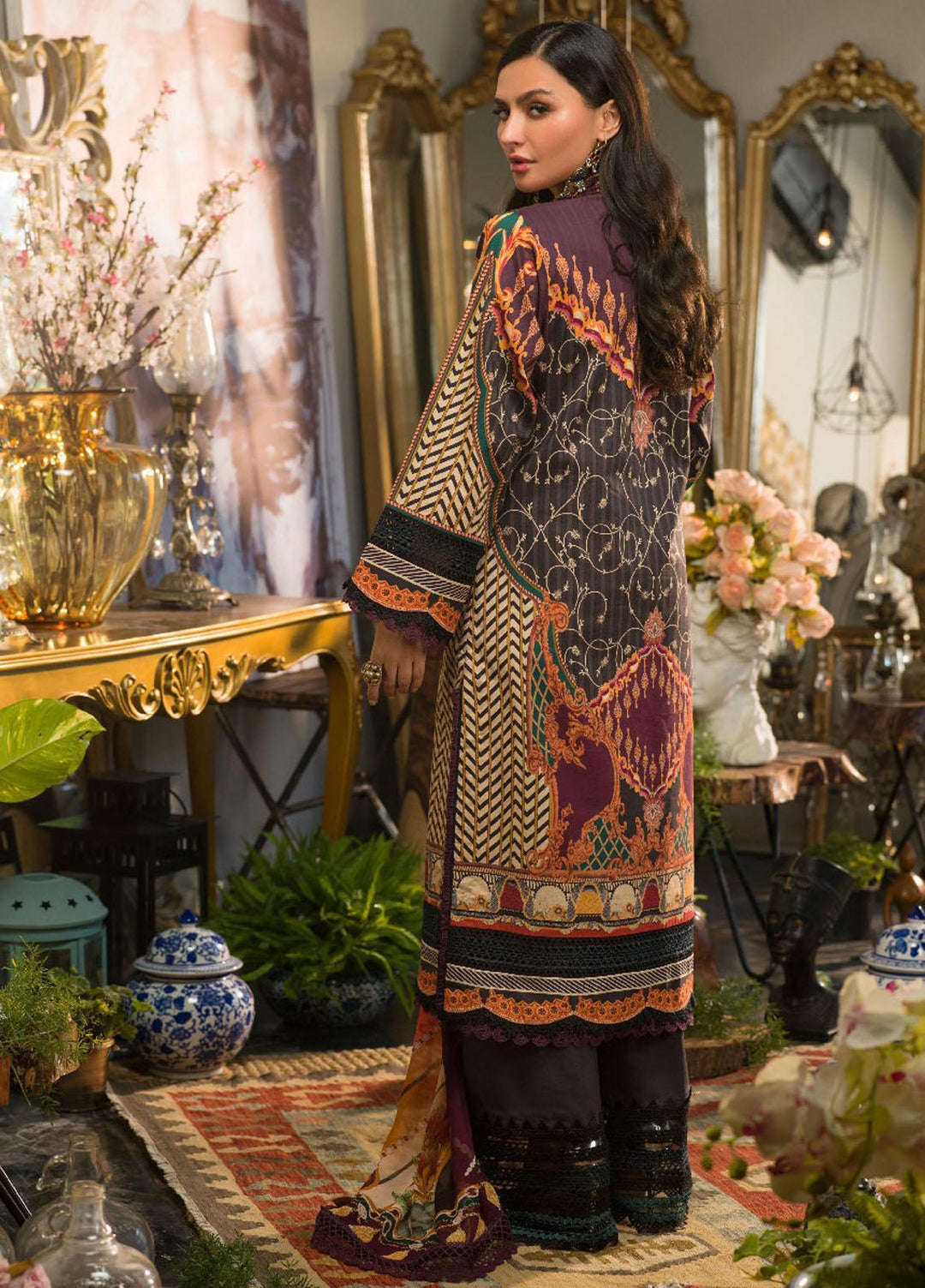 Rania By Asim Jofa Embroidered Lawn Suits Unstitched 3 Piece AJ22RB AJPR-10 - Summer Collection