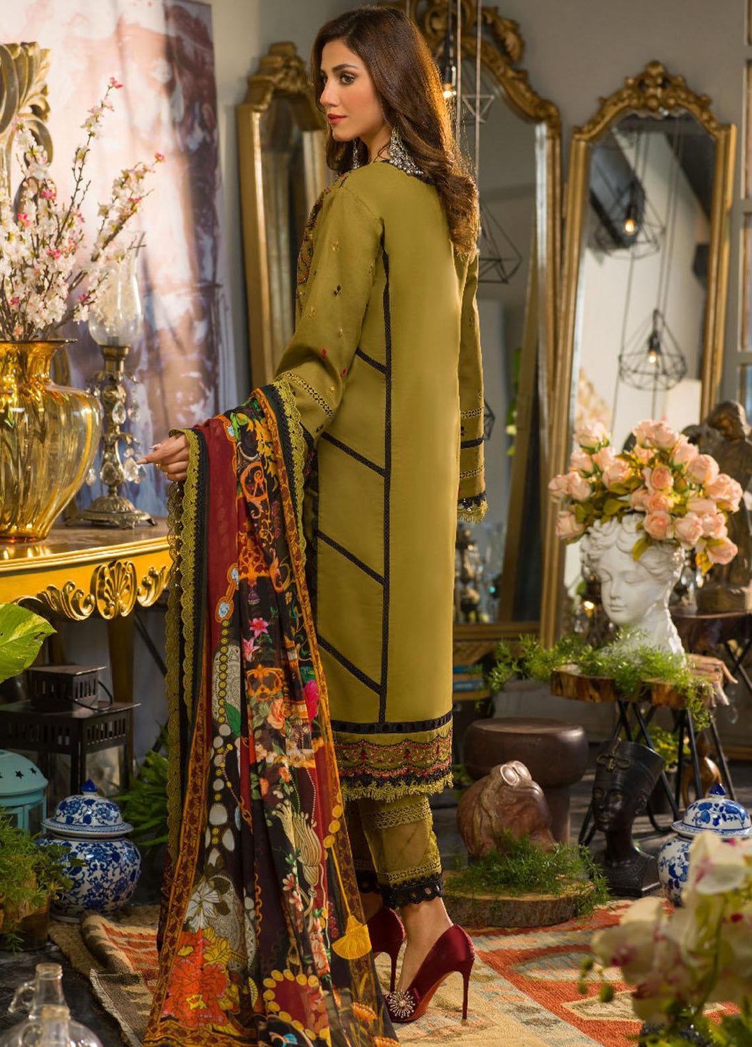 Rania By Asim Jofa Embroidered Lawn Suits Unstitched 3 Piece AJ22RR AJPR-34 - Summer Collection