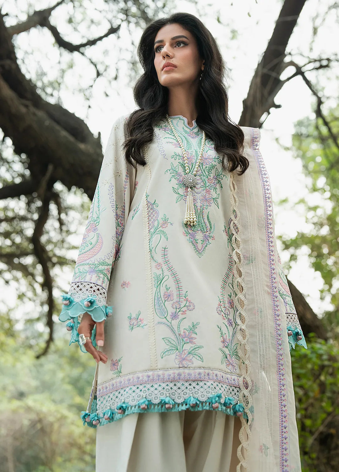 Rania by Hana Embroidered Lawn Suit Unstitched 3 Piece HN25RS Feray - KSL25-07 - Summer Collection