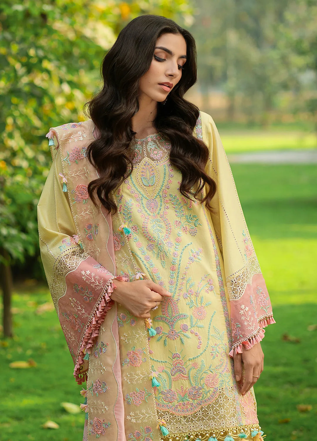 Rania by Hana Embroidered Lawn Suit Unstitched 3 Piece HN25RS Nur - KSL25-03 - Summer Collection