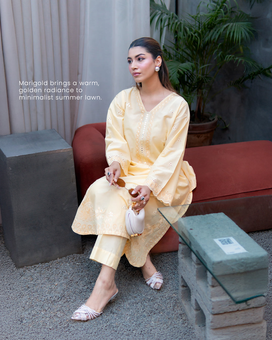 Rashid Textiles Women RTW Embroidered Lawn 2 Piece Suit D-02 Yellow - Casual Collection