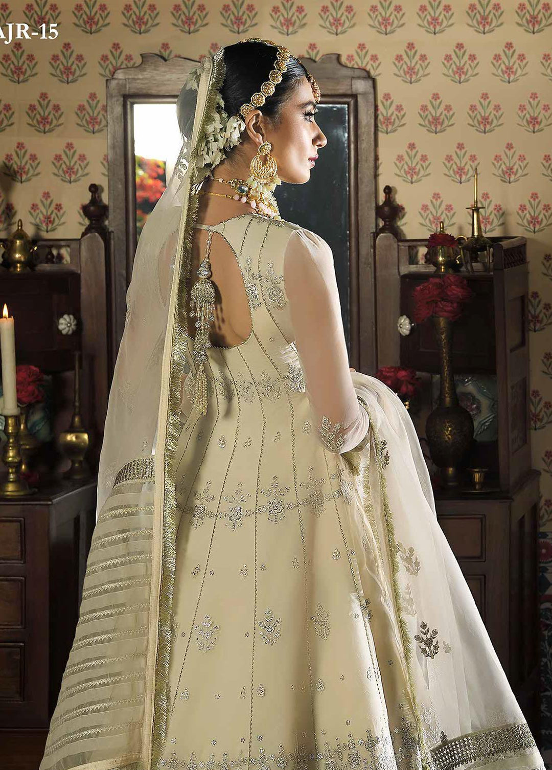 Rasm by Asim Jofa Embroidered Organza Suits Unstitched 3 Piece AJ22R AJR-15 - Wedding Collection
