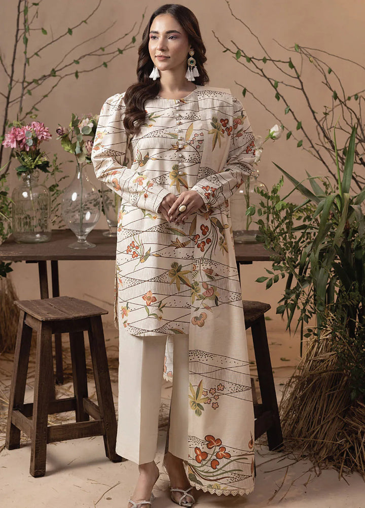 Raya by Humdum Printed Khaddar Suits Unstitched 3 Piece HD24RU D-04 - Winter Collection