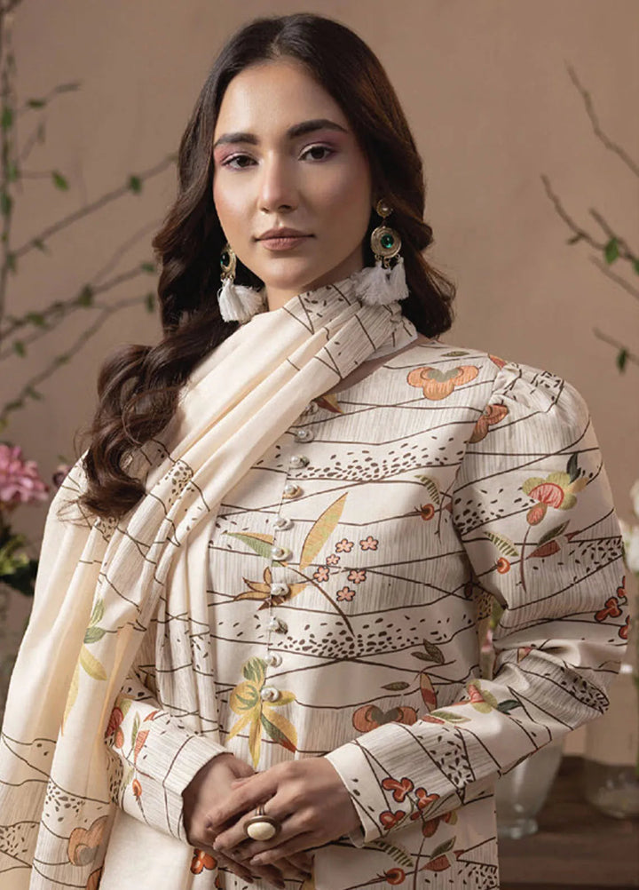 Raya by Humdum Printed Khaddar Suits Unstitched 3 Piece HD24RU D-04 - Winter Collection