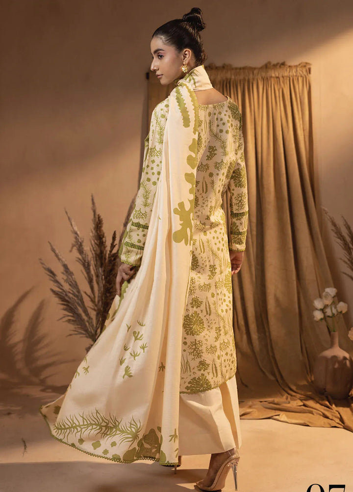 Raya by Humdum Printed Khaddar Suits Unstitched 3 Piece HD24RU D-07 - Winter Collection