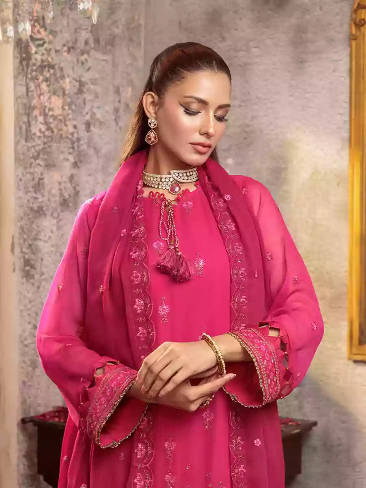 Salitex Unstitched Embroidered Chiffon 3 Piece Suit SUNW7CH096UT - Festive Collection
