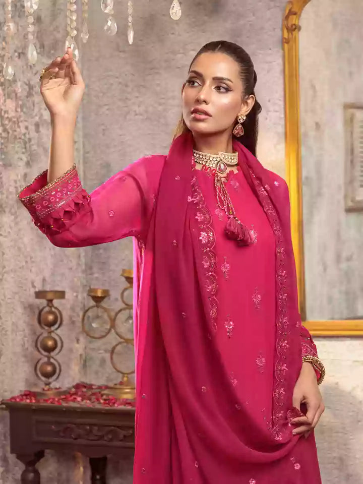 Salitex Unstitched Embroidered Chiffon 3 Piece Suit SUNW7CH096UT - Festive Collection